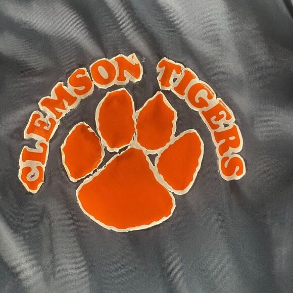 Vintage 70s Clemson Tigers Jacket Mens Medium Blue Hartwell Made In USA NCAA - Picture 2 of 13